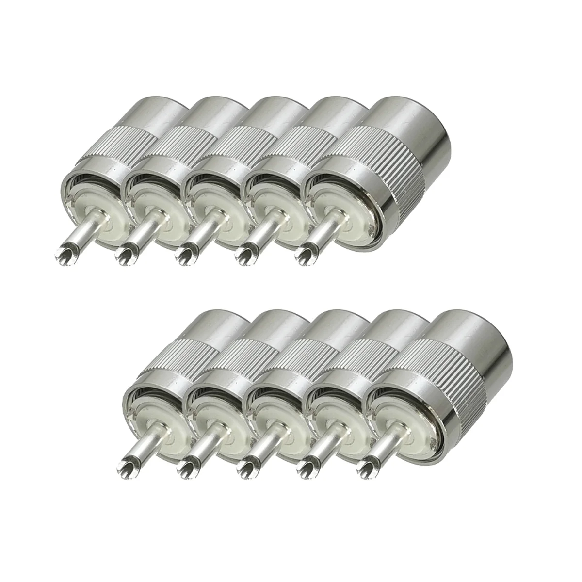 10 шт. разъем PL259 UHF штекер для припоя RG58 RG142 LMR195 RG400 латунный кабель