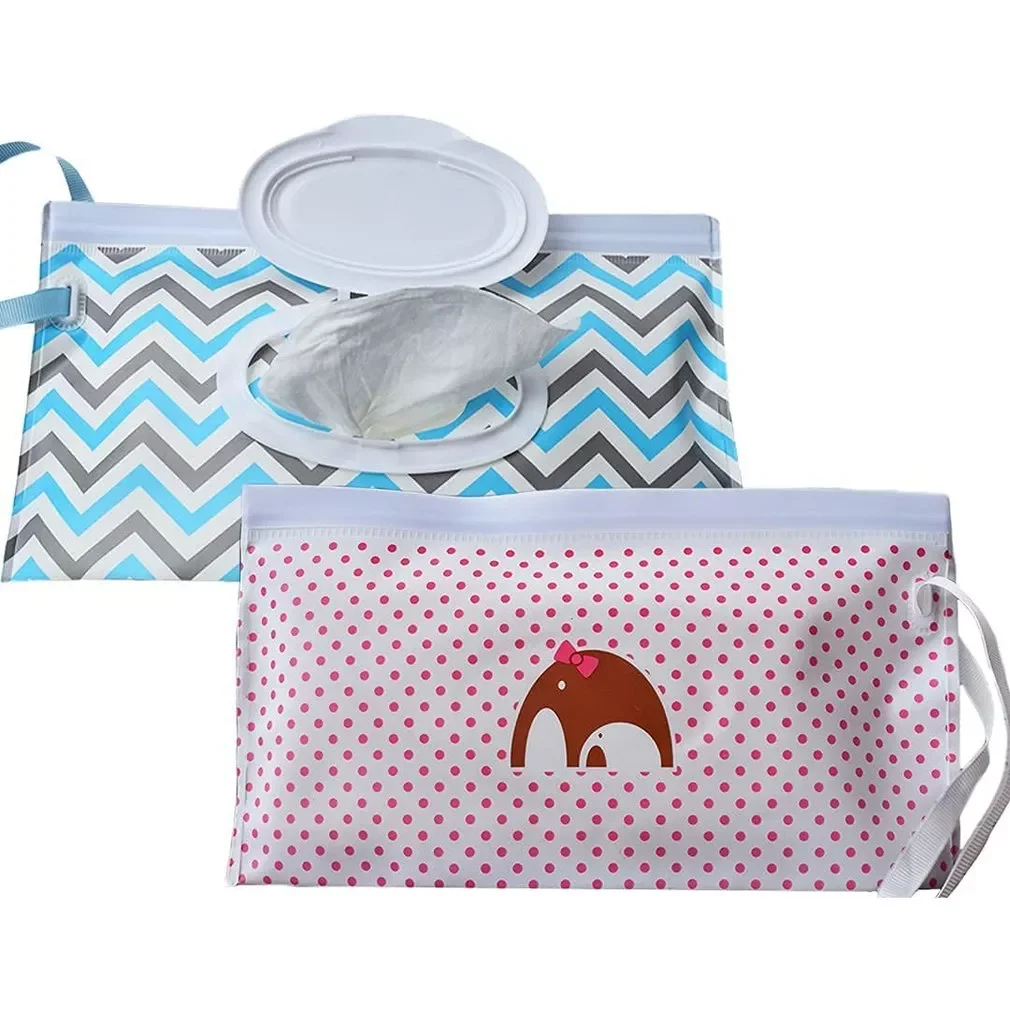 

2 Piece Set Portable Infant Wet Wipes Box Wipes Container Eco-friendly Easy-carry Clamshell Cosmetic Cleaning Wipes Cases