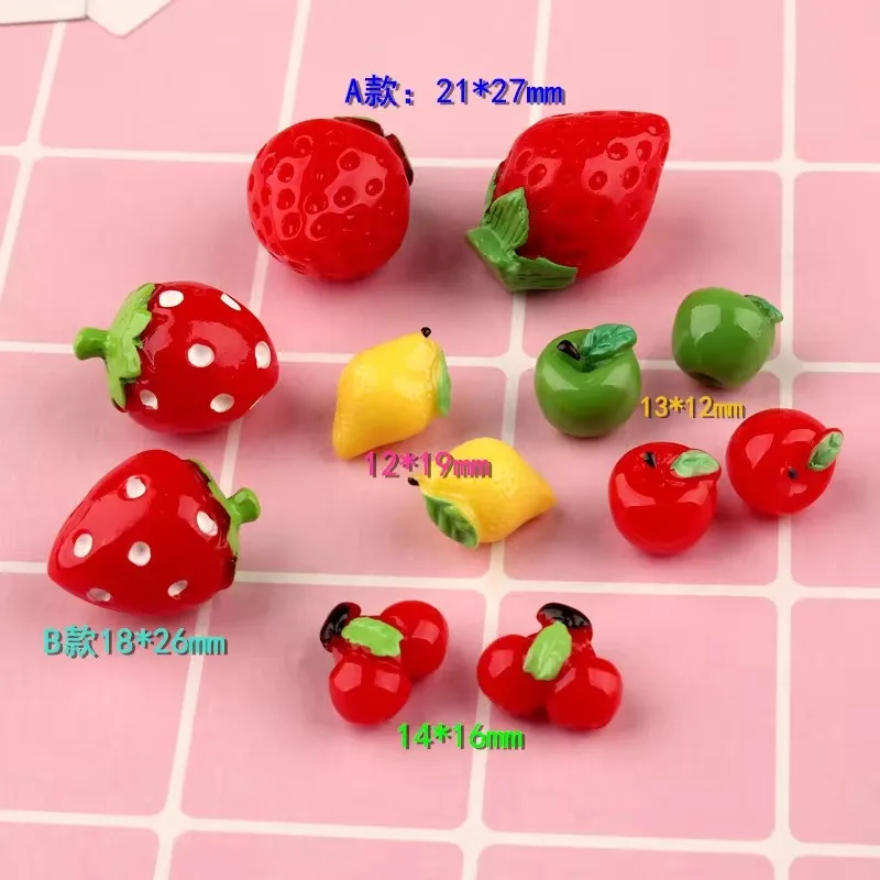 10 шт. Diy Смола 3D ручной работы Клубника Лимон вишня Яблоко Фрукты подвески кабошон