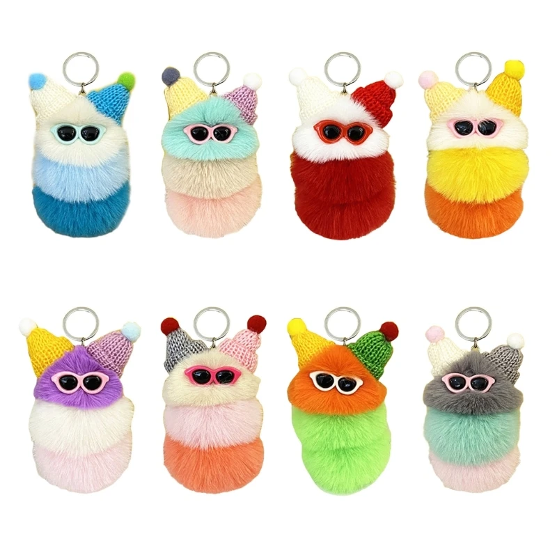 

Брелок для ключей из кроличьего меха брелок для ключей мини-брелок с шариками из меха