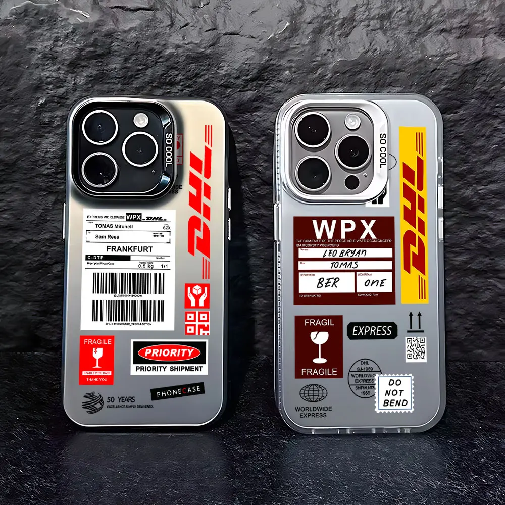 Фото Чехол для телефона Hot Trend Barcode Label D-DHL для Samsung Galaxy S25 S24 S23 S22 S21 S20 Note20 FE Ultra Plus 4G 5G, матовая задняя крышка №1