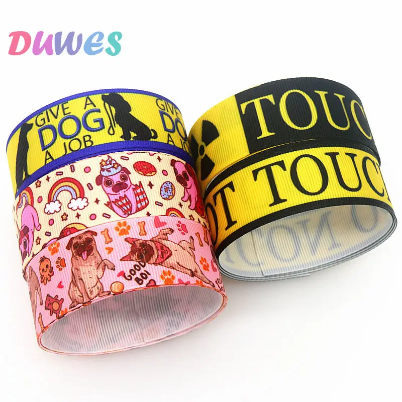 

Корсажная лента DUWES D1814 с принтом собаки, 50 ярдов