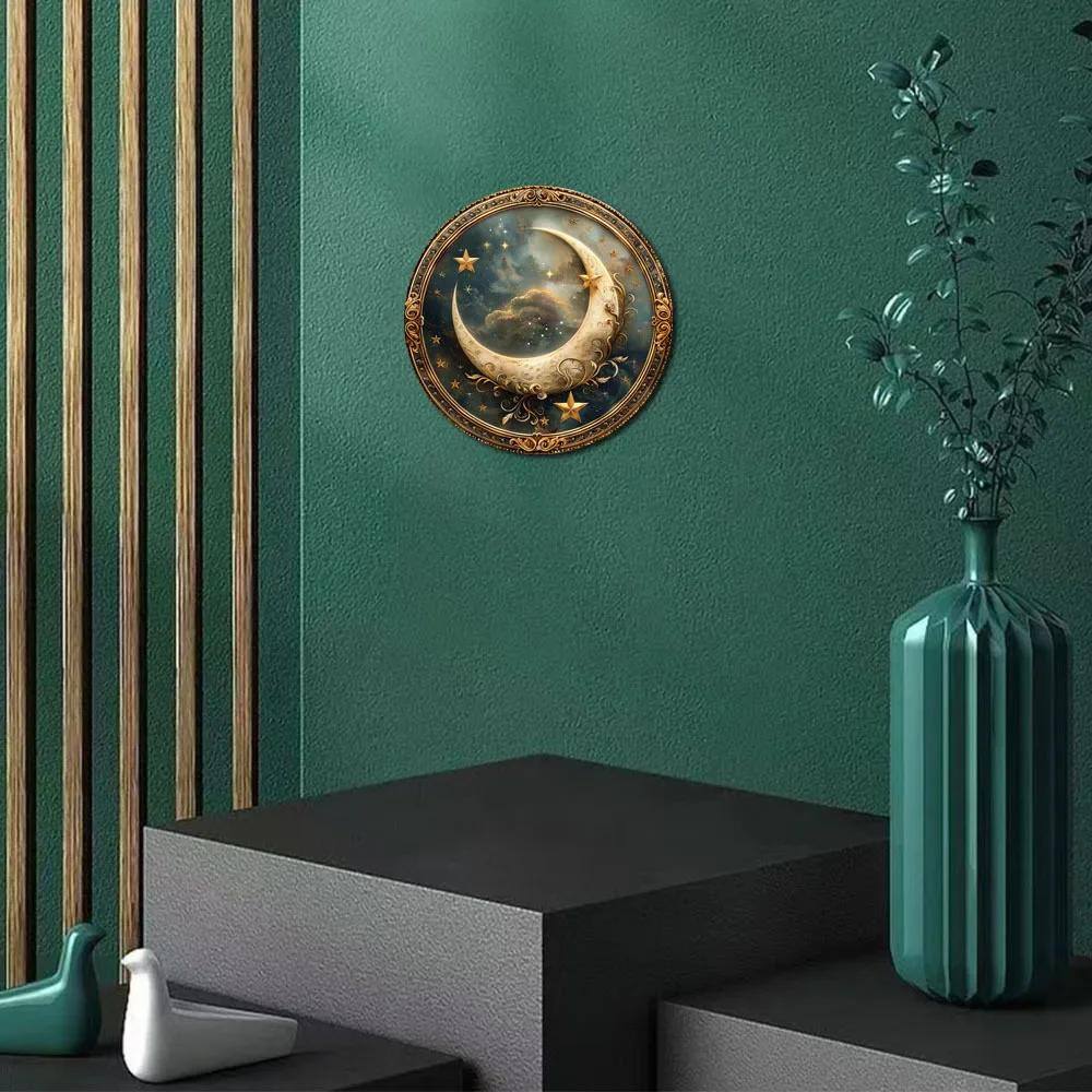 Металлическая декоративная вывеска &quotЗвезды и Луна&quot алюминий