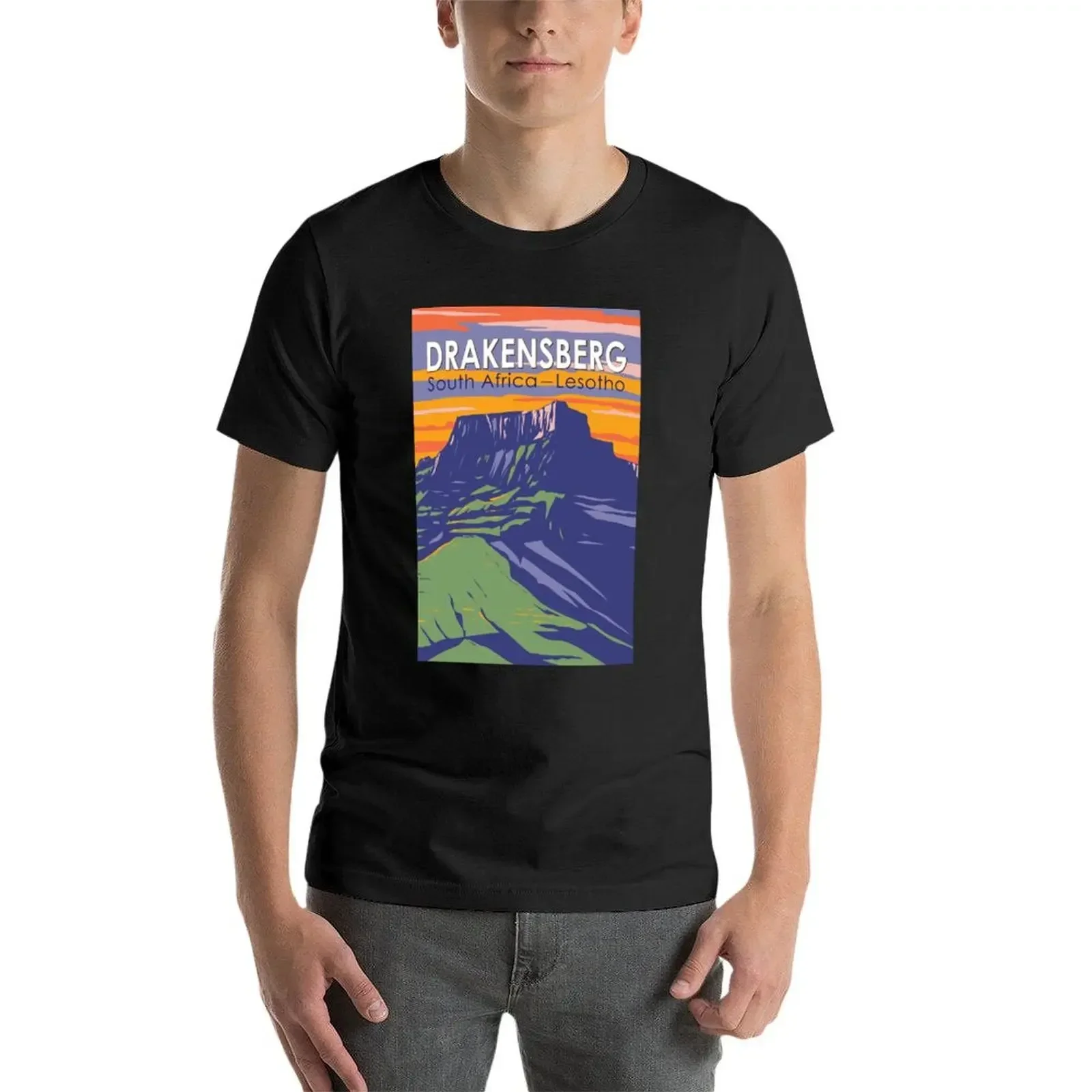 Drakensberg Южная Африка Лесото Винтажная футболка для путешествий кавайная одежда