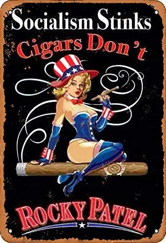 

Социализм воняет сигар не Рокки патент ретро металлический жестяной знак винтажный алюминиевый знак для дома кофе Настенный декор 8x12 дюймо...