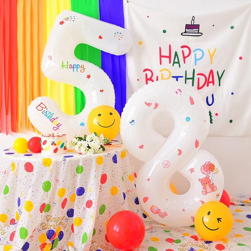 

Цифровой Воздушный шар на день рождения номер 1-9, декоративный воздушный шар для детского душа, декор для детской вечеринки на день рождения, аксессуары для детской свадьбы, воздушные шары