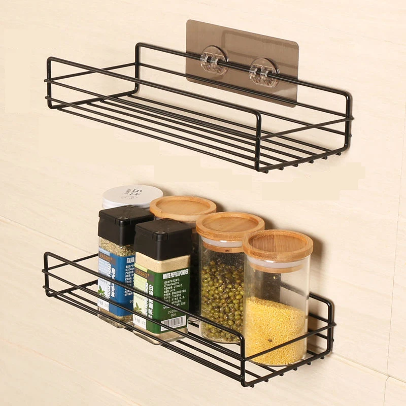 

Black Storage Rack Triangular Corner Shelves Free Punch Shower Shampoo Holder Wall Shelf Kitchen Organizer Bathroom Accessories