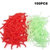 100pcs bionic red earthworm silicone soft silicone bait worms carp fishing lure set artificial fish tackle baits 2022