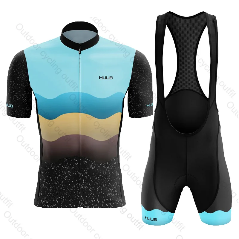 

2022 huub cycling jersey set pro team men short sleeve cycle kit mtb bike wear road bicycle clothes traje ciclismo hombre verano