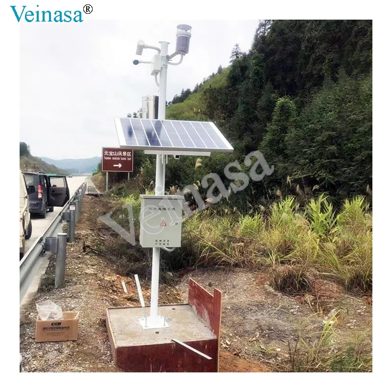 Фото Метеостанция RAWS007 Veinasa для мониторинга погодных условий, 10~1100 гПа, 0~4 мм/мин, 0~100% относительной влажности, 0~70 м/с №2