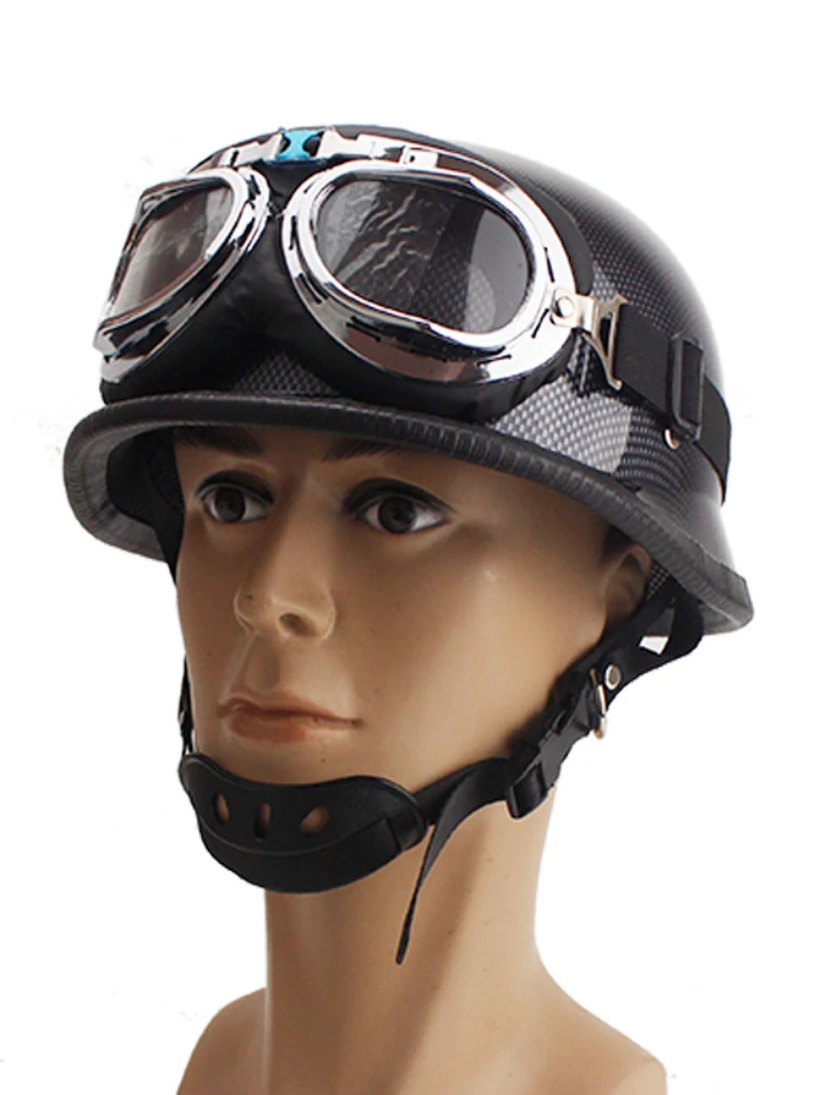 Мотоциклетный шлем зеркальный в стиле милитари с открытым лицом - купить по