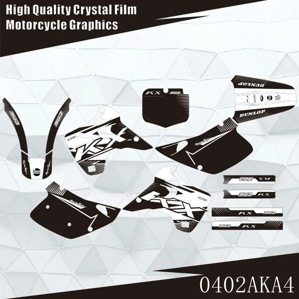 

For KAWASAKI KX125 KX250 KX 125 KX 250 1992 1993 Full Graphics Decals Stickers Motorcycle Background Custom Number Name