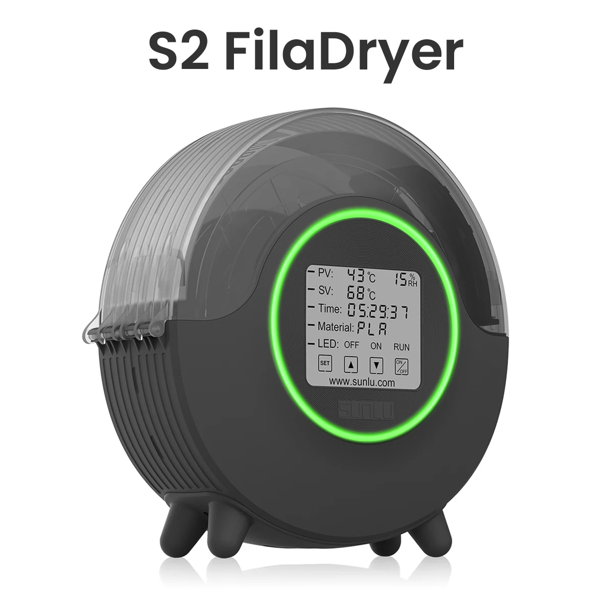 

SUNLU S1/S2 3D Printer Filament Dryer Box Timing Function Make Refills Dry Before Printing Storage Adjustable Temperature Dryer