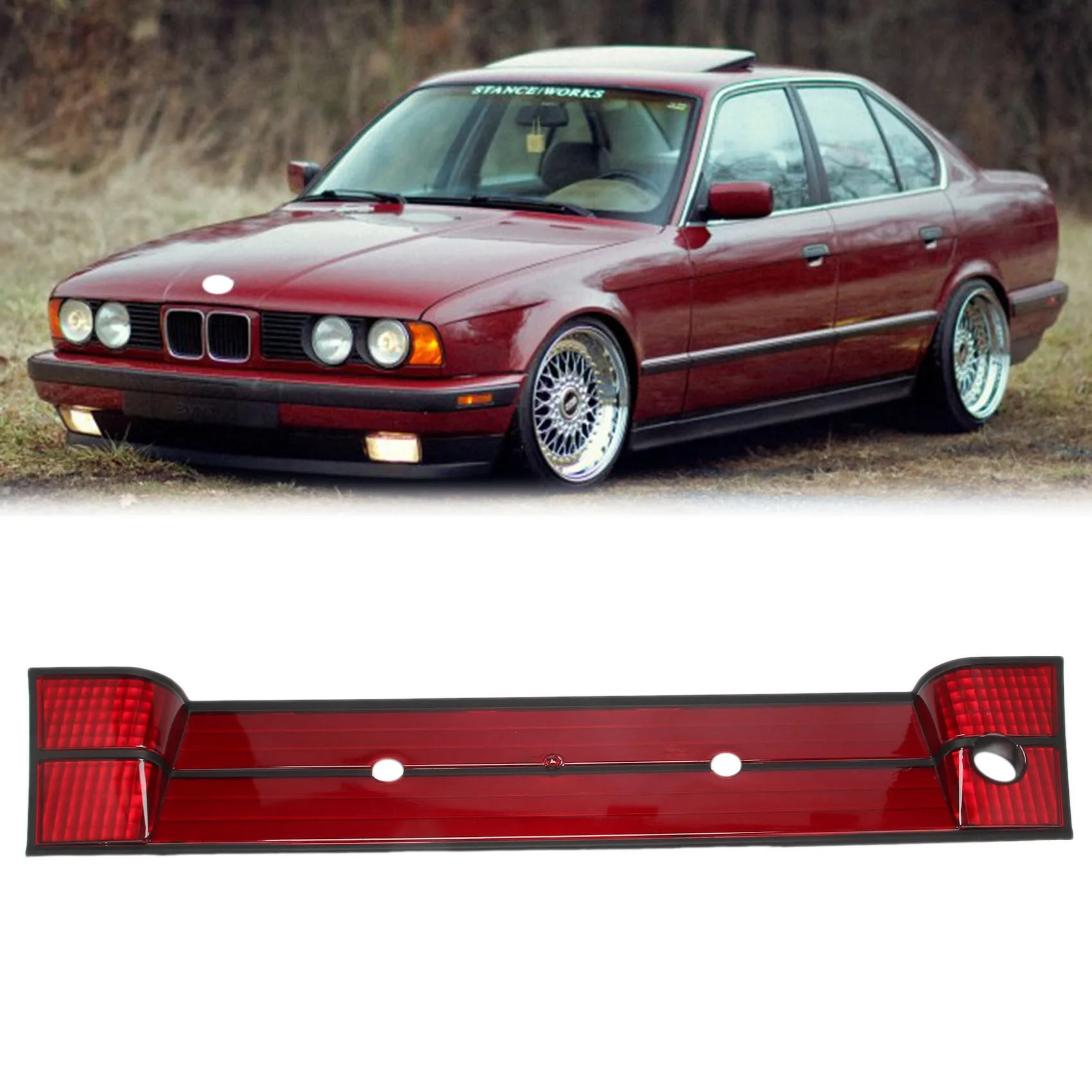 

Car Rear License Plate Panel Bracket Frame Rear Number Frame for-BMW 5 SERIES E34 M5 525I