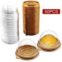 50pcs cupcake container disposable food grade plastic single compartment cupcake for mini cakes desserts biscuits cake boxes
