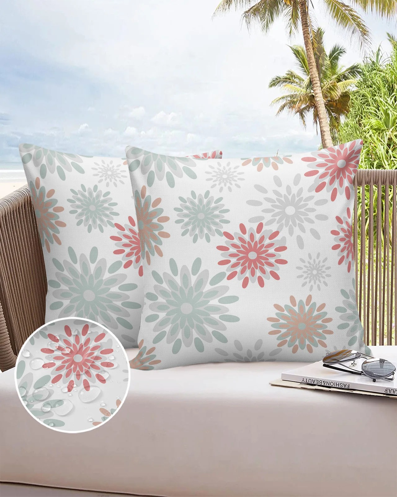 

Dahlia Pattern Red 2/4 Pcs Pillow Cushion Cover Waterproof 40 X 40 Pillowcase 60 X 60 Cotton Linen Printed Pillow Cases