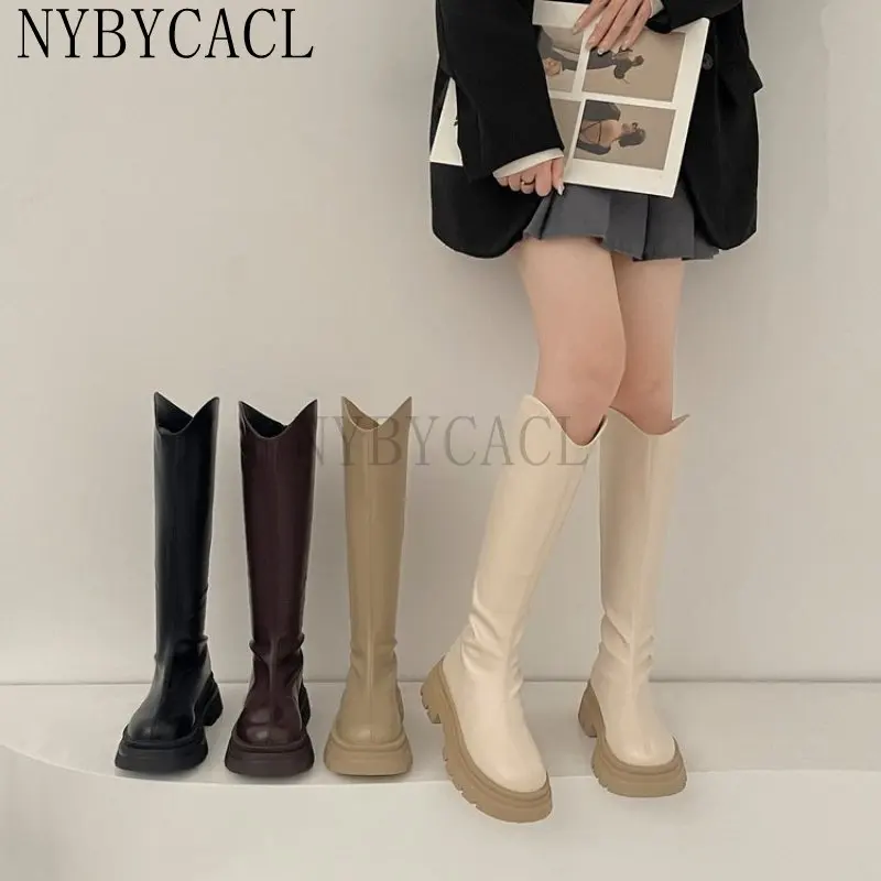 Winter New Soft Leather Women Mid Ankle Boots Zipper Fashion Female 2023 Flats Dress Ladies Street Style Black Shoes Platform