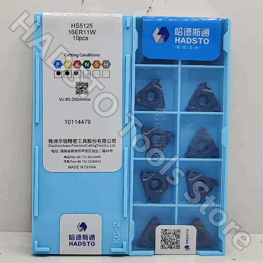 16ER11W HS5125/16ER11W HS5225 16ER 11W HS5125 Твердосплавные вставки HADSTO Резьбовые Whitworth Для P M K