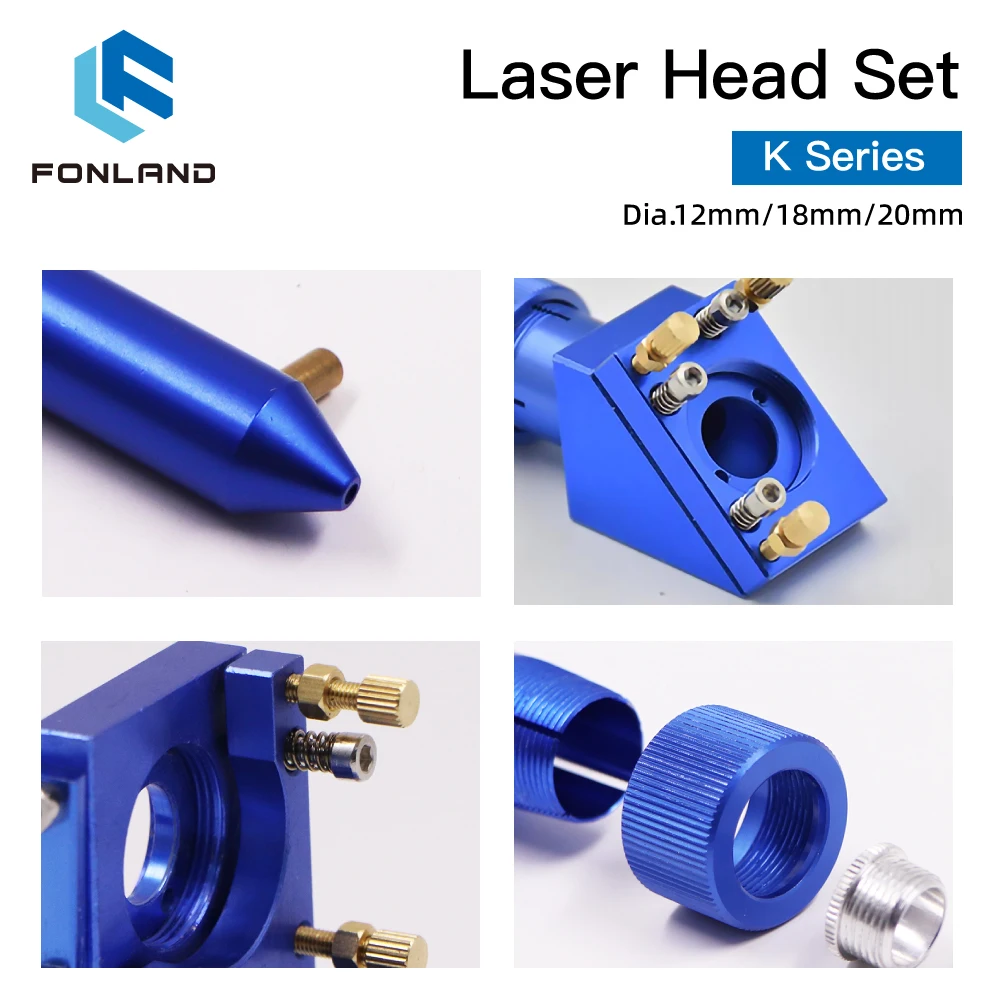FONLAND K Series CO2 Mini Laser Head Set D12 18 20 Lens for 2030 4060 K40 Laser Engraving Cutting Machine images - 6