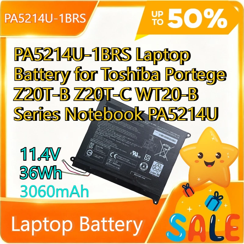 Фото Аккумулятор для ноутбуков Toshiba Portege Z20T-B, Z20T-C, WT20-B серии, модель PA5214U-1BRS, 11.4V, 3060mAh, 36Wh №1