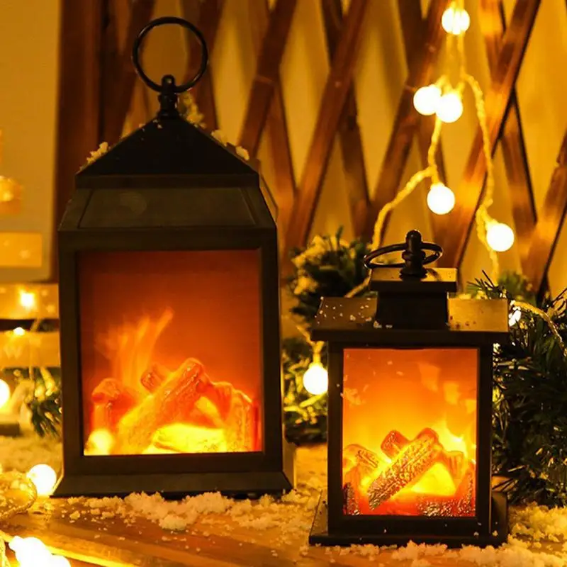 

Скандинавский стиль, камин, фонарь, лампа для рождества, Нового года, украшение, портативная, работающая от батареи