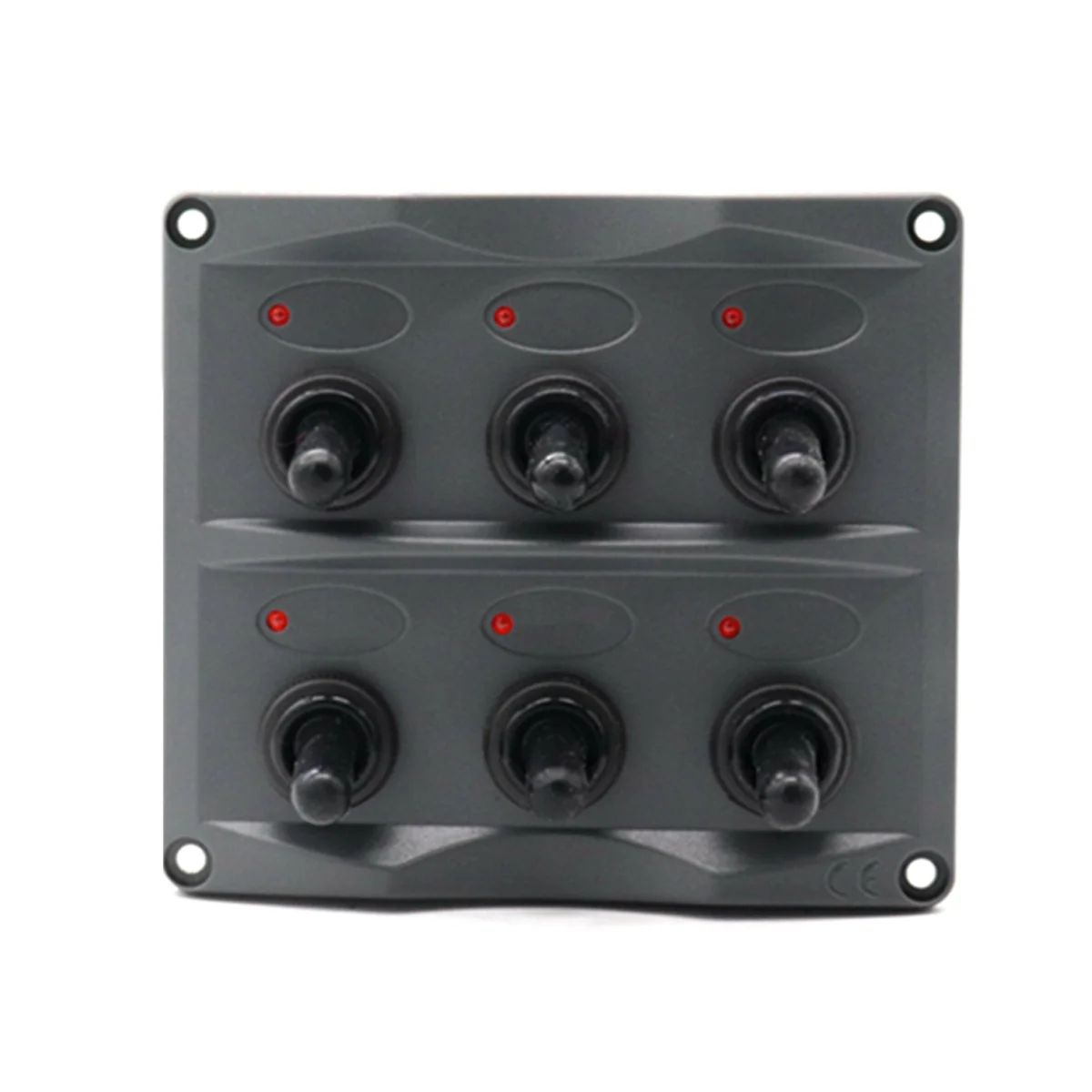 

12V/24V IP66 Waterproof 6 Gang LED Indicator Toggle Switch Panel for Car RV Yacht Truck Bus (Dark Grey) Caravaning Accessories