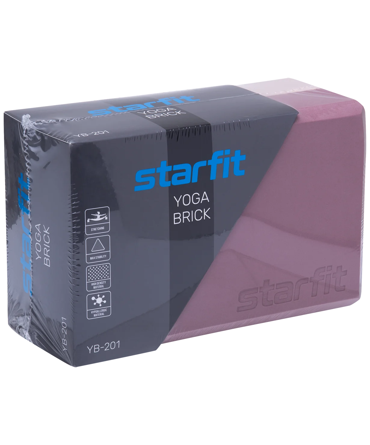 Блок для йоги высокой плотности STARFIT Pro YB-201 EVA 10 см 350 гр 22 8х15 2 пыльная роза |