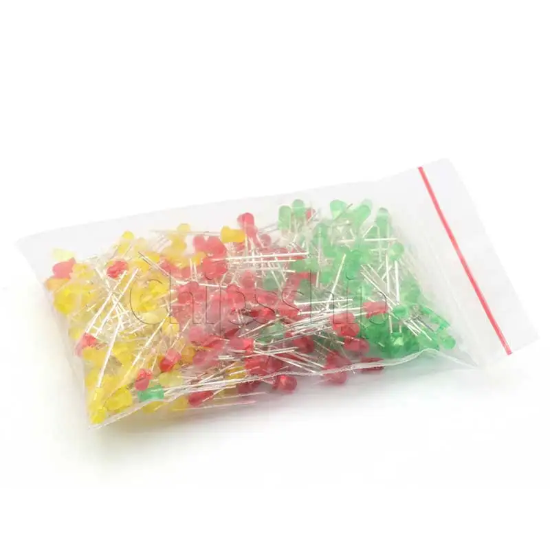 

3mm LED Lights Red, Green and Yellow 100 Light Emitting Diode Packages Totally 300