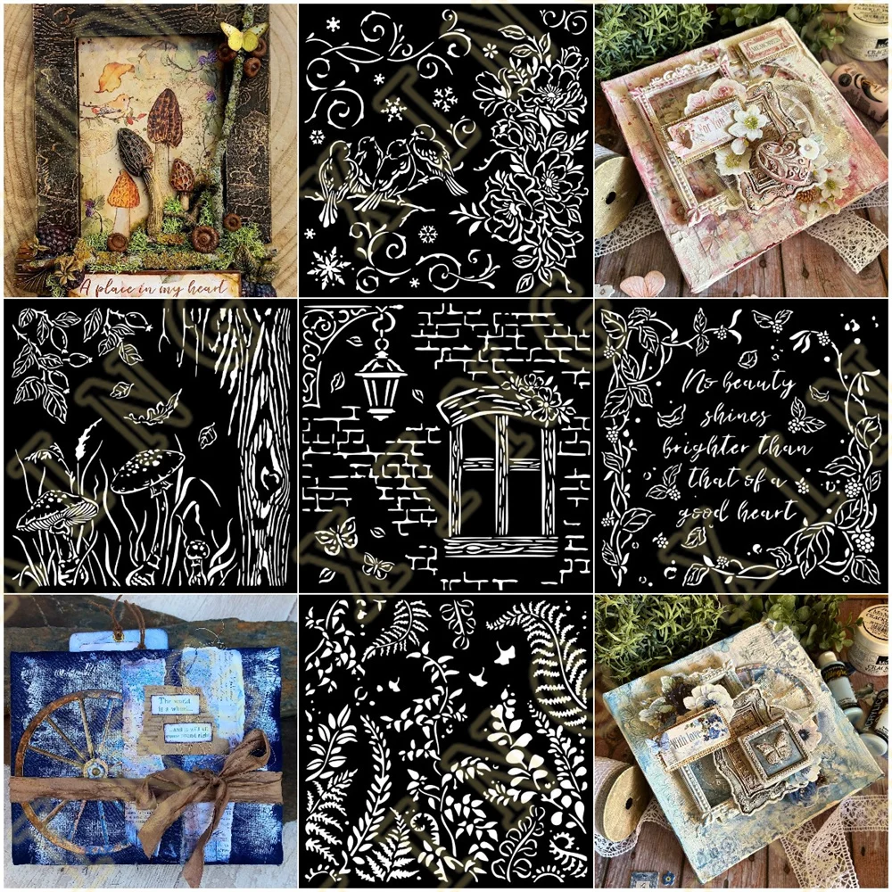 

Frame with Leaves Stencil Stencil Layering Stencils Painting Scrapbook Coloring Embossing Album Decorative Template 2023 New