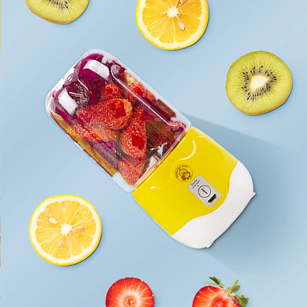 Small Electric Juicer Little Yellow Duck Portable Juicer Cup Juicer Fruit Juice Cup Automatic Smoothie Blender Ice Crush Cup