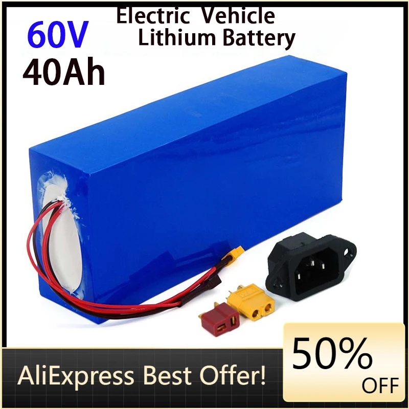 

60V 40ah 16s4p Electric scooter bateria 60v 40AH Electric Bicycle Lithium Battery pack 1000W 2000W ebike batteries
