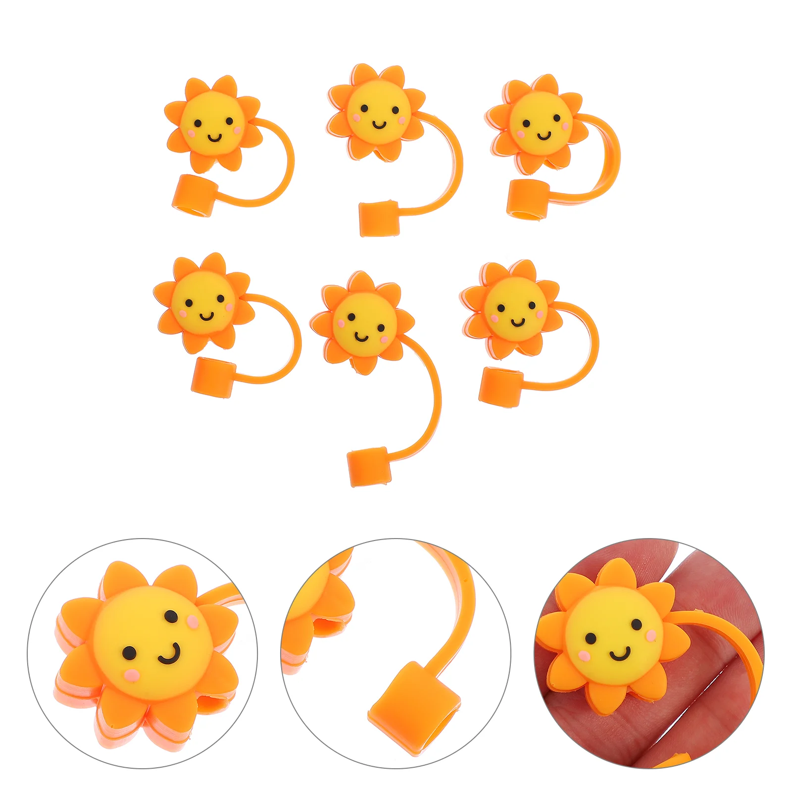 

Straw Cover Silicone Tips Straws Cap Covers Tip Drinking Plug Protector Reusable Caps Lidcartoon Plugs Topper Sun Toppers Cup