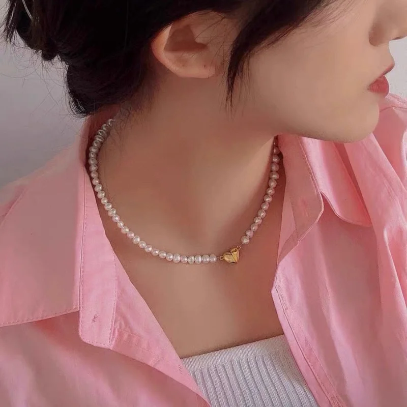 Сломанное серебряное сильное натуральное жемчужное ожерелье в стиле барокко с