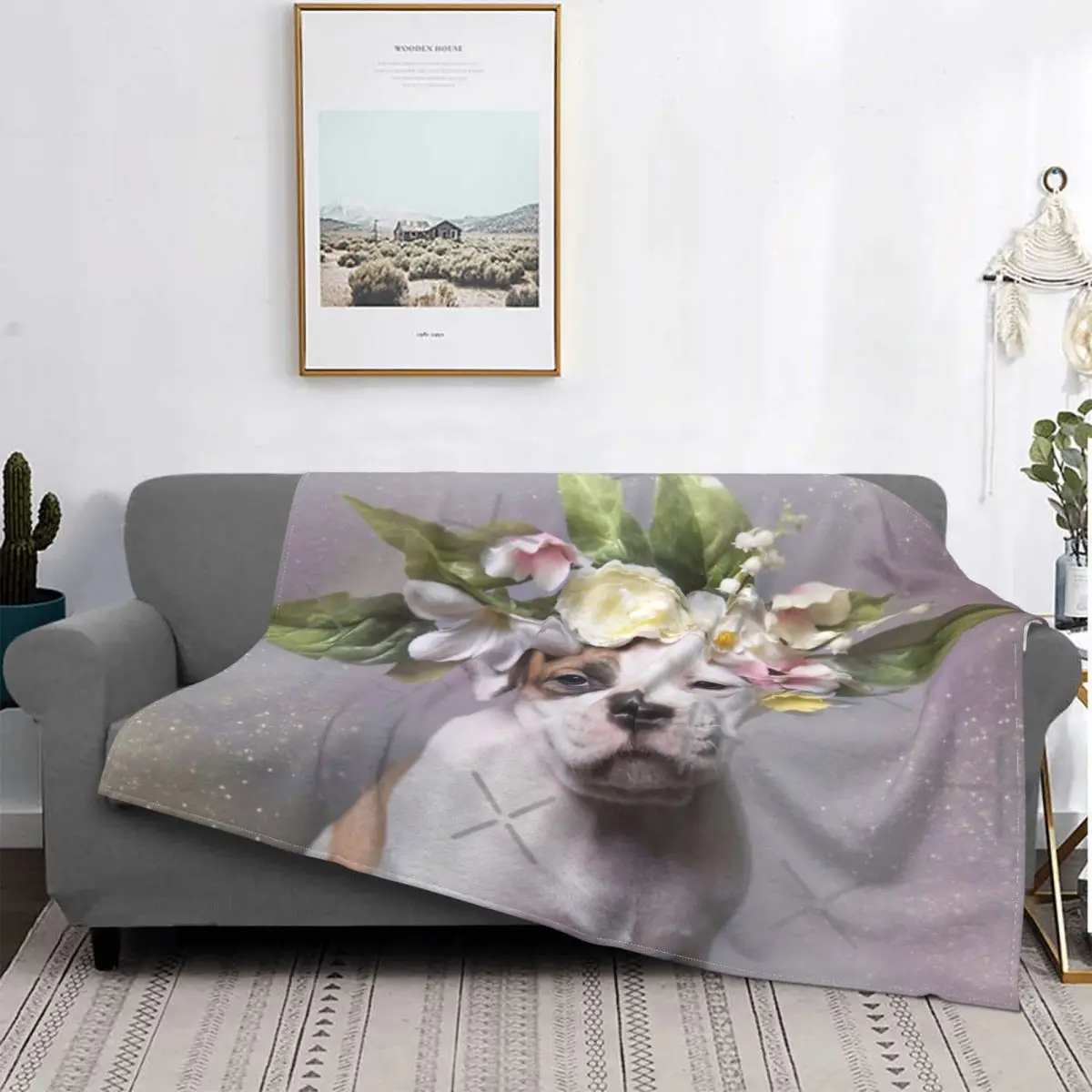 

Manta a cuadros para cama, manta de pícnic con estampado de flores Power Adam, a cuadros, de muselina