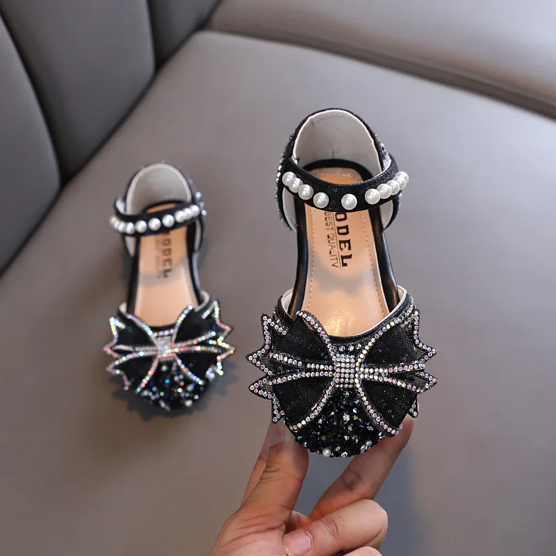Сандалии Принцессы С Бантом Для Девочек Летняя Модная Танцевальная Обувь