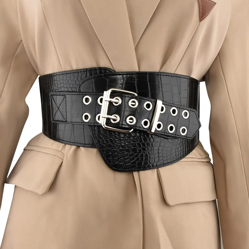 80cm Fashion New Black  Personality Wide Waist Elastic Stretch Belt for Women Cinch Cummerbunds Dress Coat Clothing Accessories