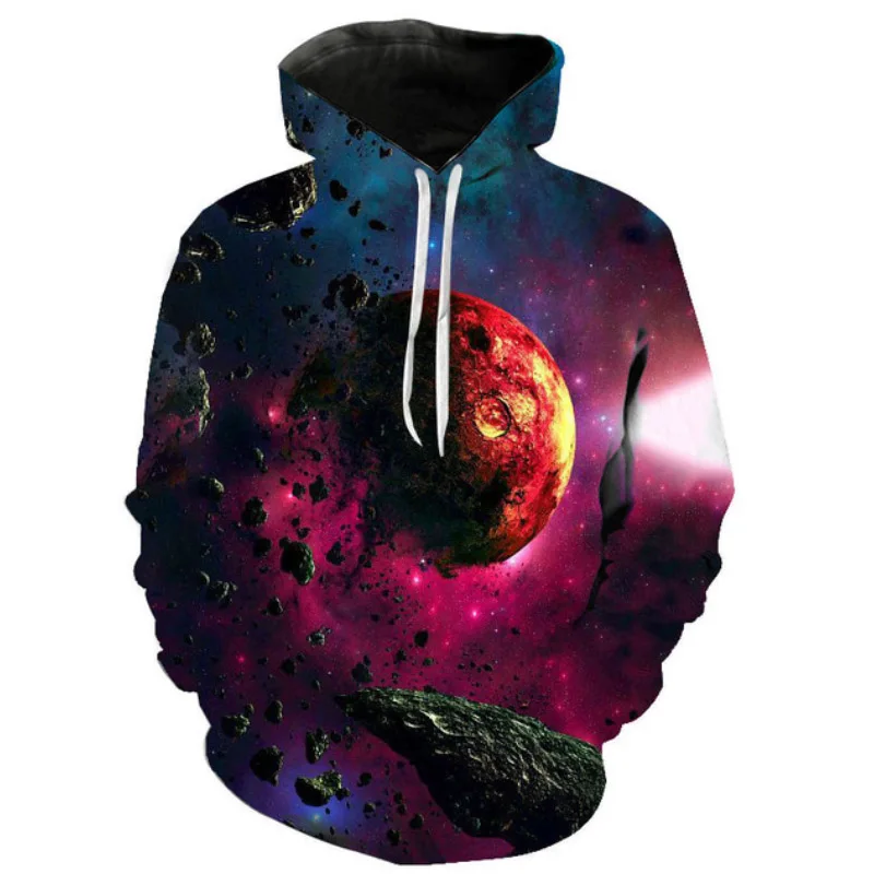 

3D Printing Universe Starry Sky Astronaut Hoodie Tops Men Women Long Sleeved Sweater Jacket Cool Fashion Street Couple Pullovers