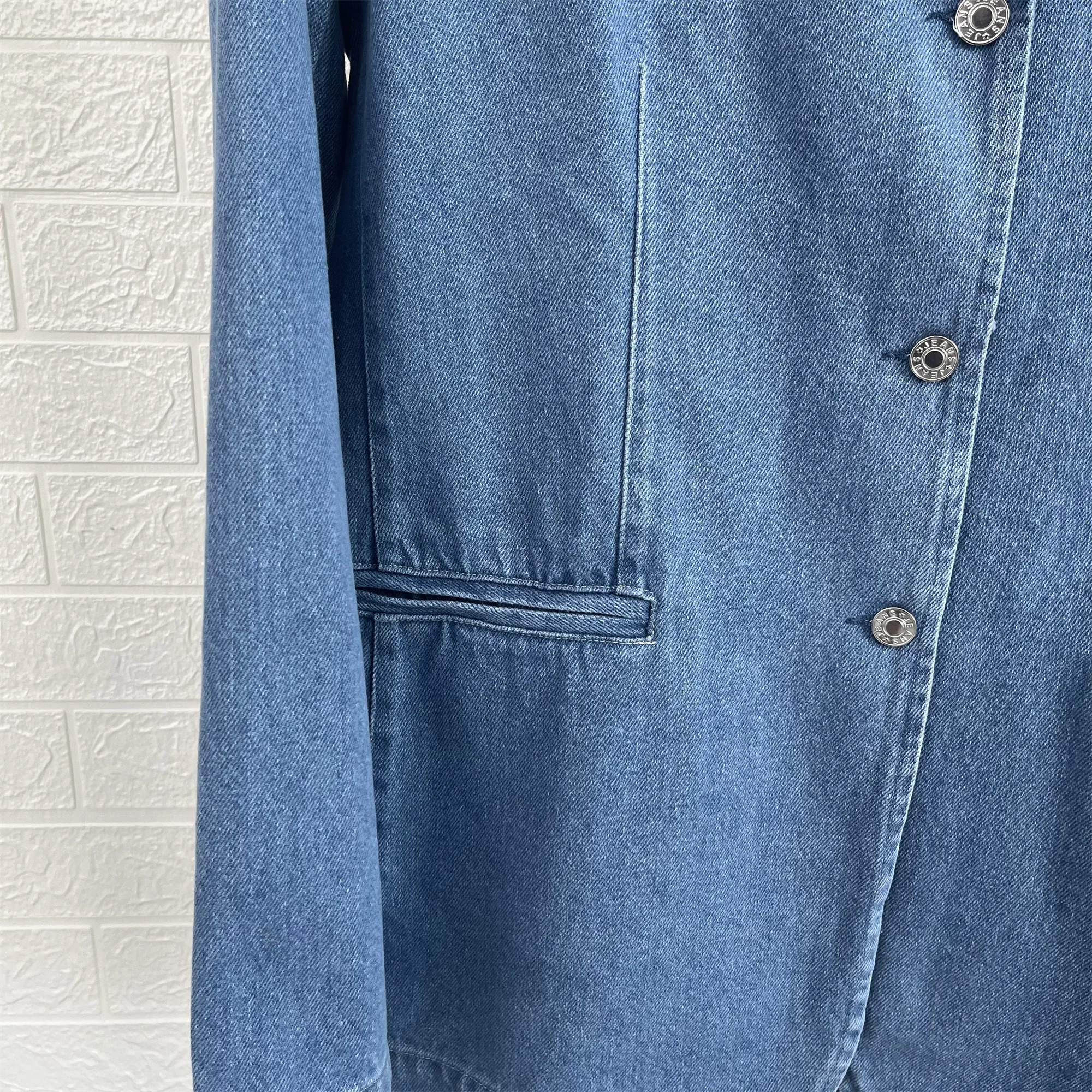 Женский джинсовый костюм Taop &amp Za универсальный жакет с отложным воротником