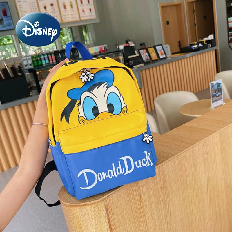 Disney 2022 New Donald Duck Fashion Boys Backpacks Children's Mickey Mouse Cute School Bags Girls Kindergarten Backpacks