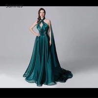 sumnus 2022 elegant tulle prom dresses a line dark green sleeveless vestido de festa longo long floor length evening dress new
