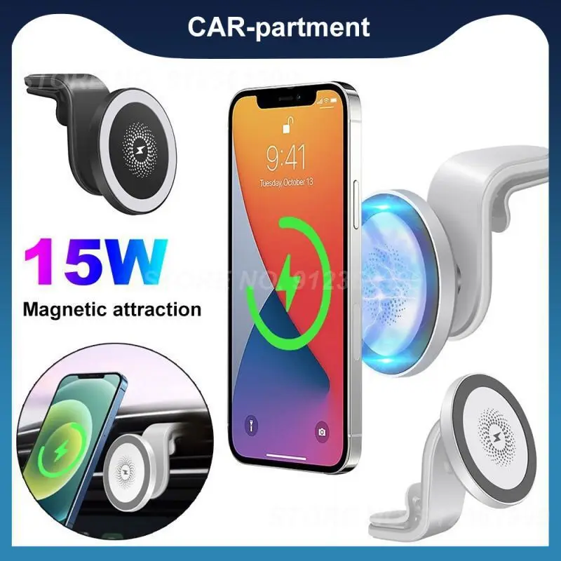 

Безопасная установка, магнитное автомобильное беспроводное зарядное устройство 15 Вт/10 Вт/7,5 Вт/5 Вт, Мощное магнитное беспроводное автомоби...