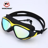 professional swimming goggles accessories with earplugs nose anti fog swim pool adjustable diving glasses waterproof uv adluts