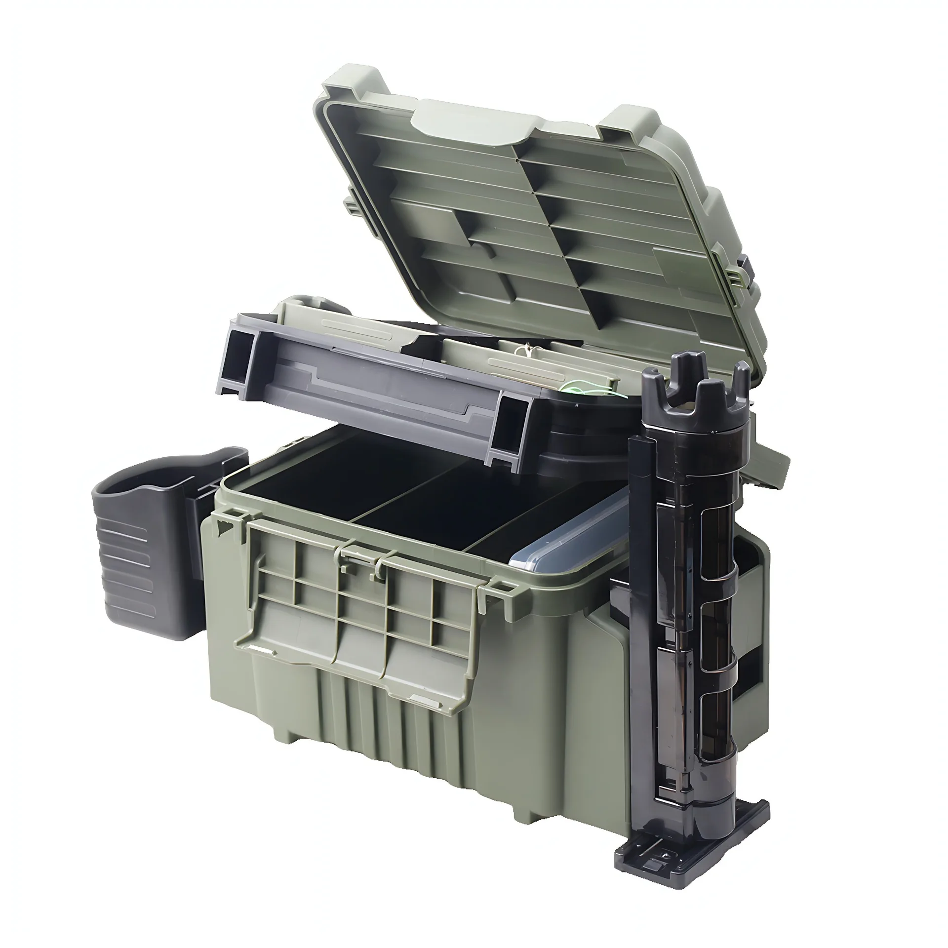 

Fishing Box Bait Storage Box Plastic S Sea Fishing Rocky Fishing Sit Reinforced Thickened Large-capacity Multi-layer Fishing Box