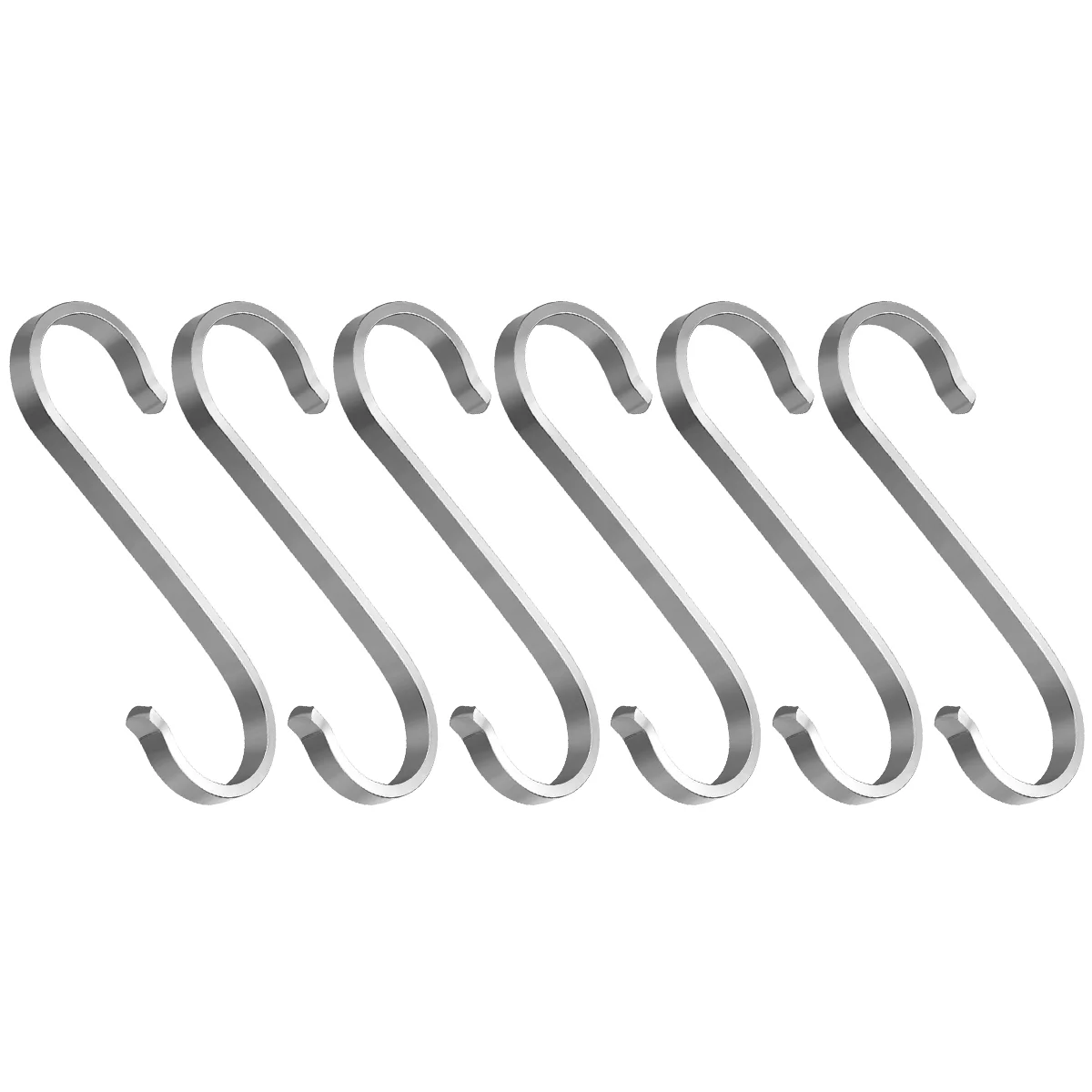 

6pcs S Hooks S Shape Metal Hooks Heavy Duty 304 Stainless Steel Flat Hooks S Shape Hangers for Hanging Plants Pots Pans Closet