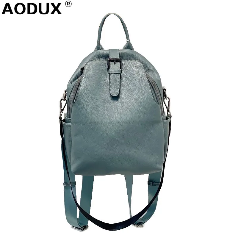 Новинка 100% женские рюкзаки AODUX из мягкой натуральной кожи первого слоя воловьей