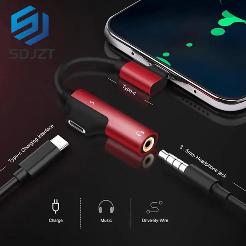 

2 in 1 Type C To 3.5mm Headphone Jack Adapter Cable Converter Support Charging And Music Call