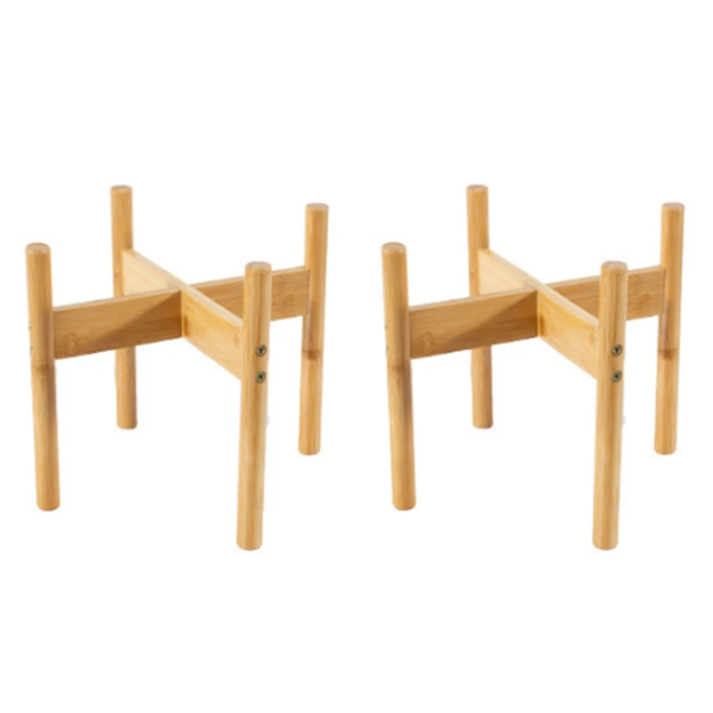 

2Pcs Wooden Flower Stand Window Flower Pot Holder Pot Display Stand Flower Pot Rack - 33X33cm & 25X25cm