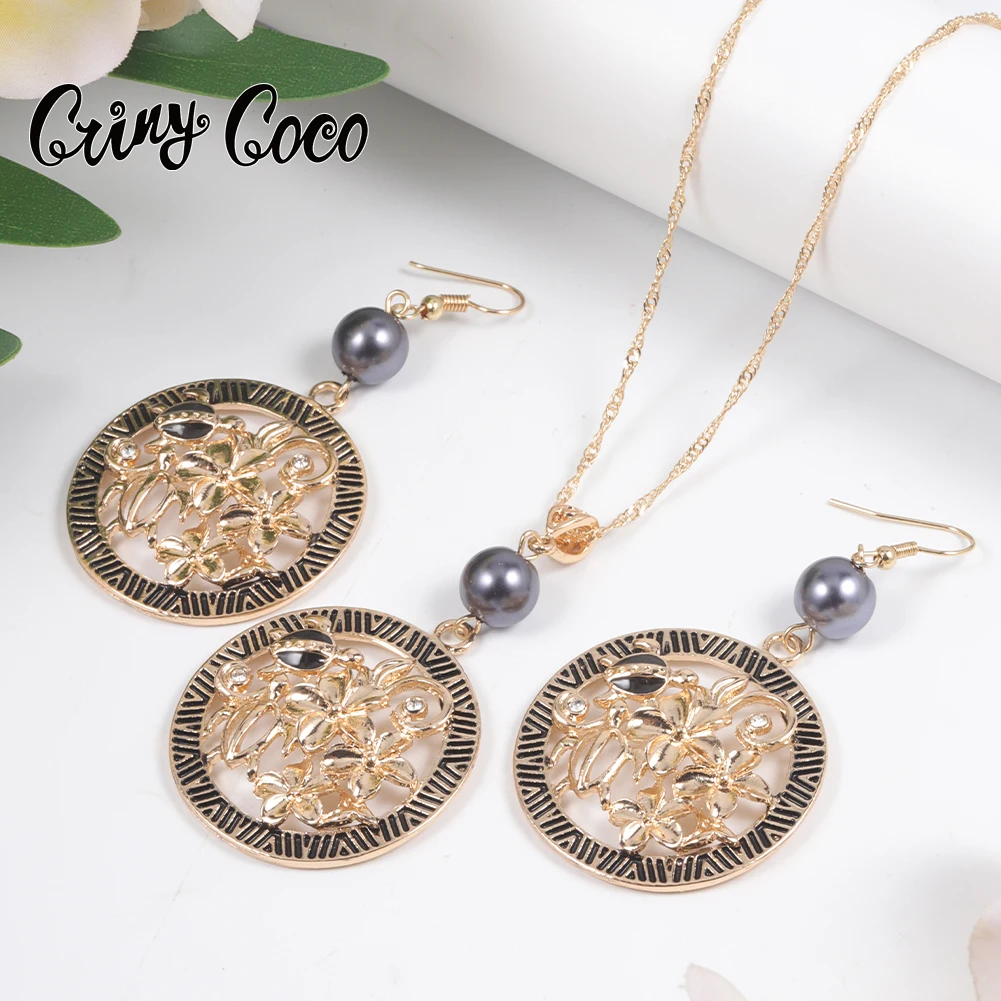 

Cring Coco Hawaiian Frangipane Necklace Jewelry Sets Polynesian New Zealand Turtle Earrings Set Trendy Necklaces for Women 2022