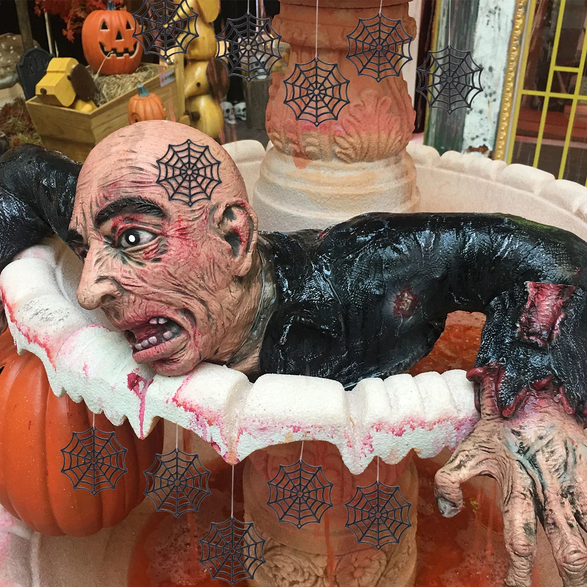 

50Pcs Spider Web Cobweb Spider Web for Decoration ( Black )