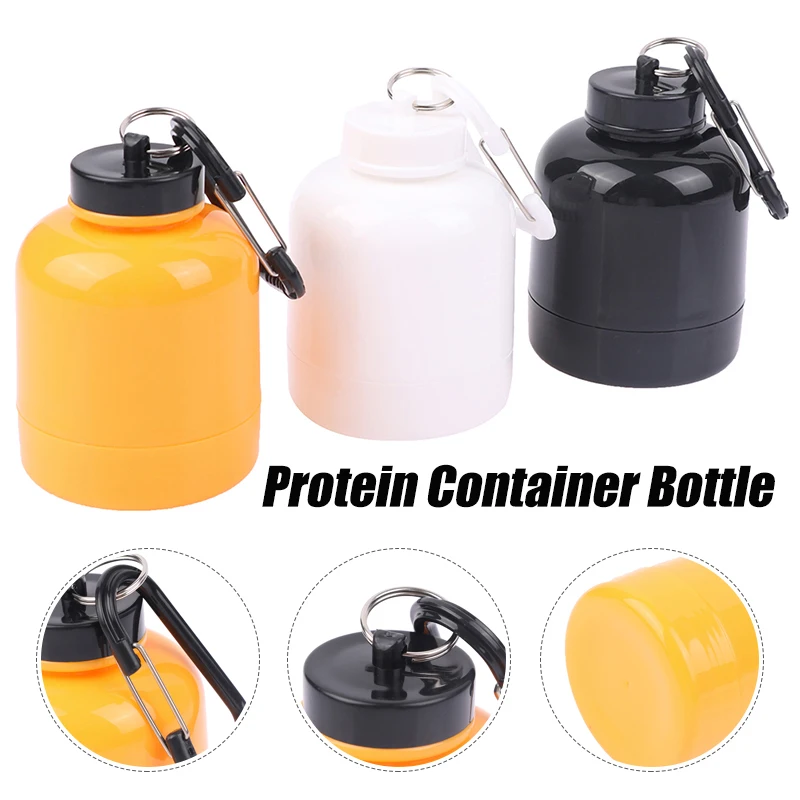 

Outdoor Sport 150ML Mini Portable Protein Container Pill Box Keychain Carabiner Medicine Case Container Bottle Holder Pill Case